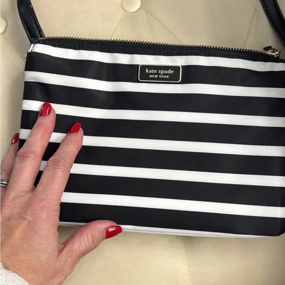 Kate Spade Monochrome Striped Crossbody Bag - Picture 3 of 3